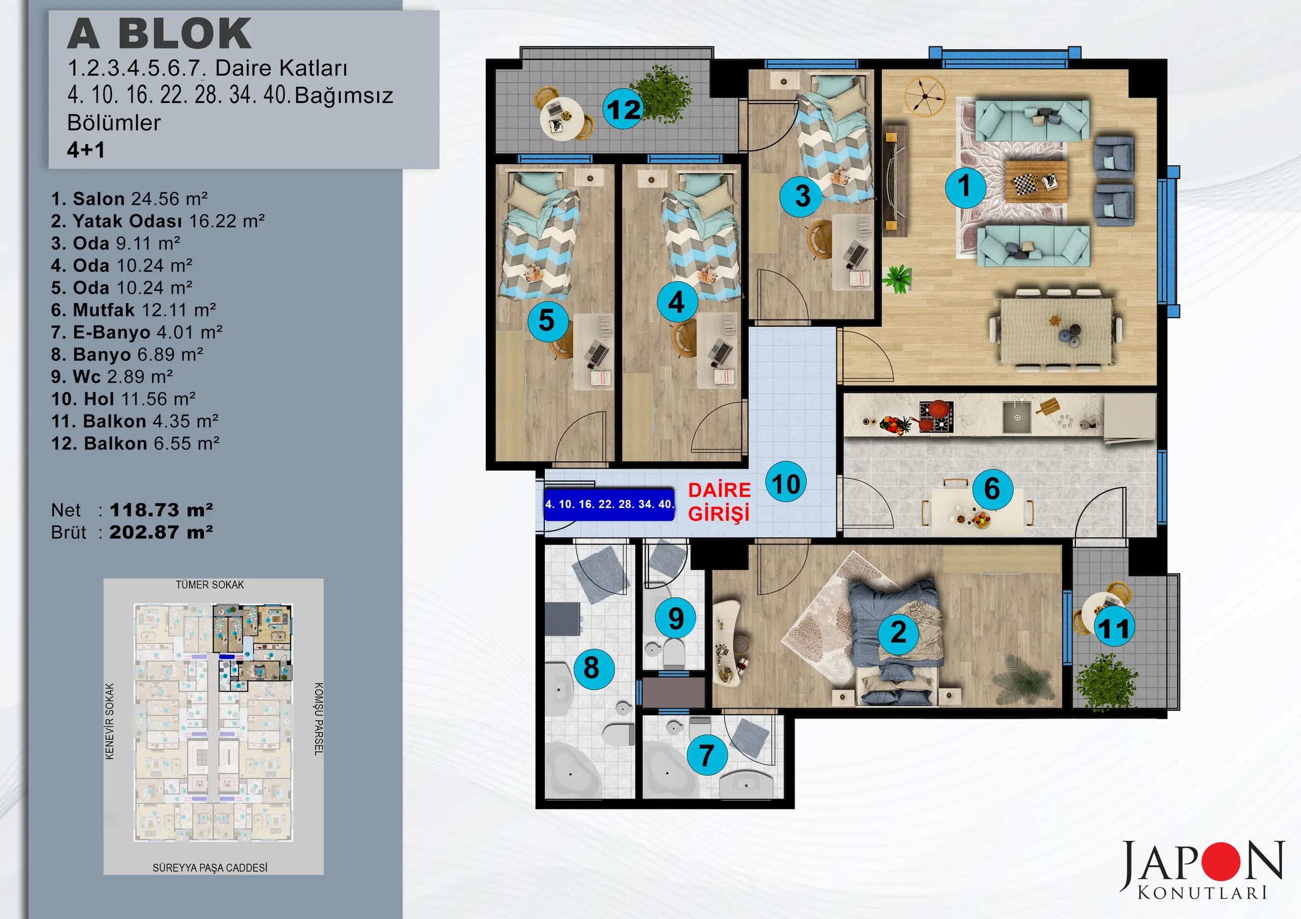 Pendik 27 A Blok 16 No'lu 4+1 Daire – Daire Planı
