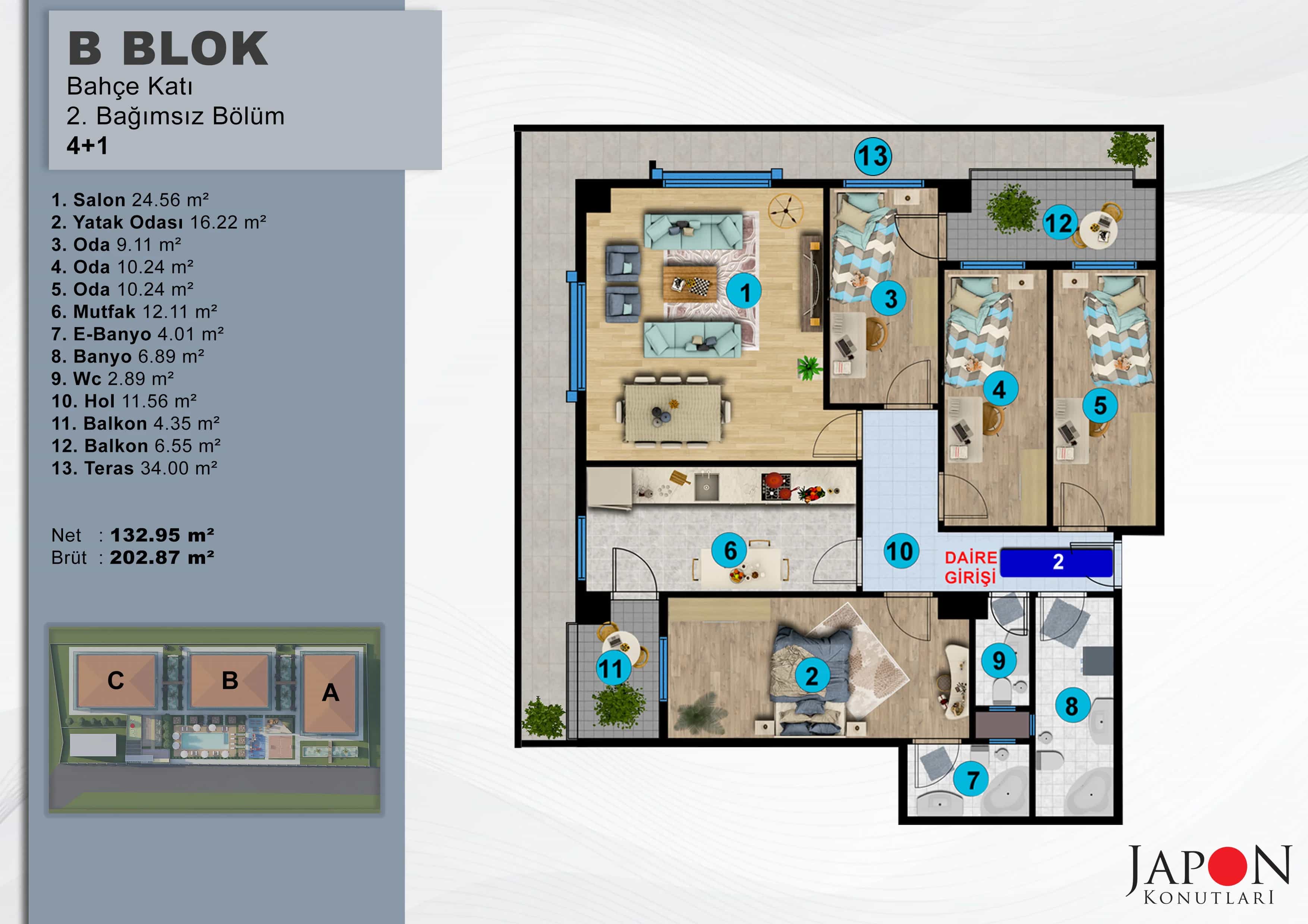 Sancaktepe 26 B Blok 2 No'lu 4+1 Daire – Daire Planı