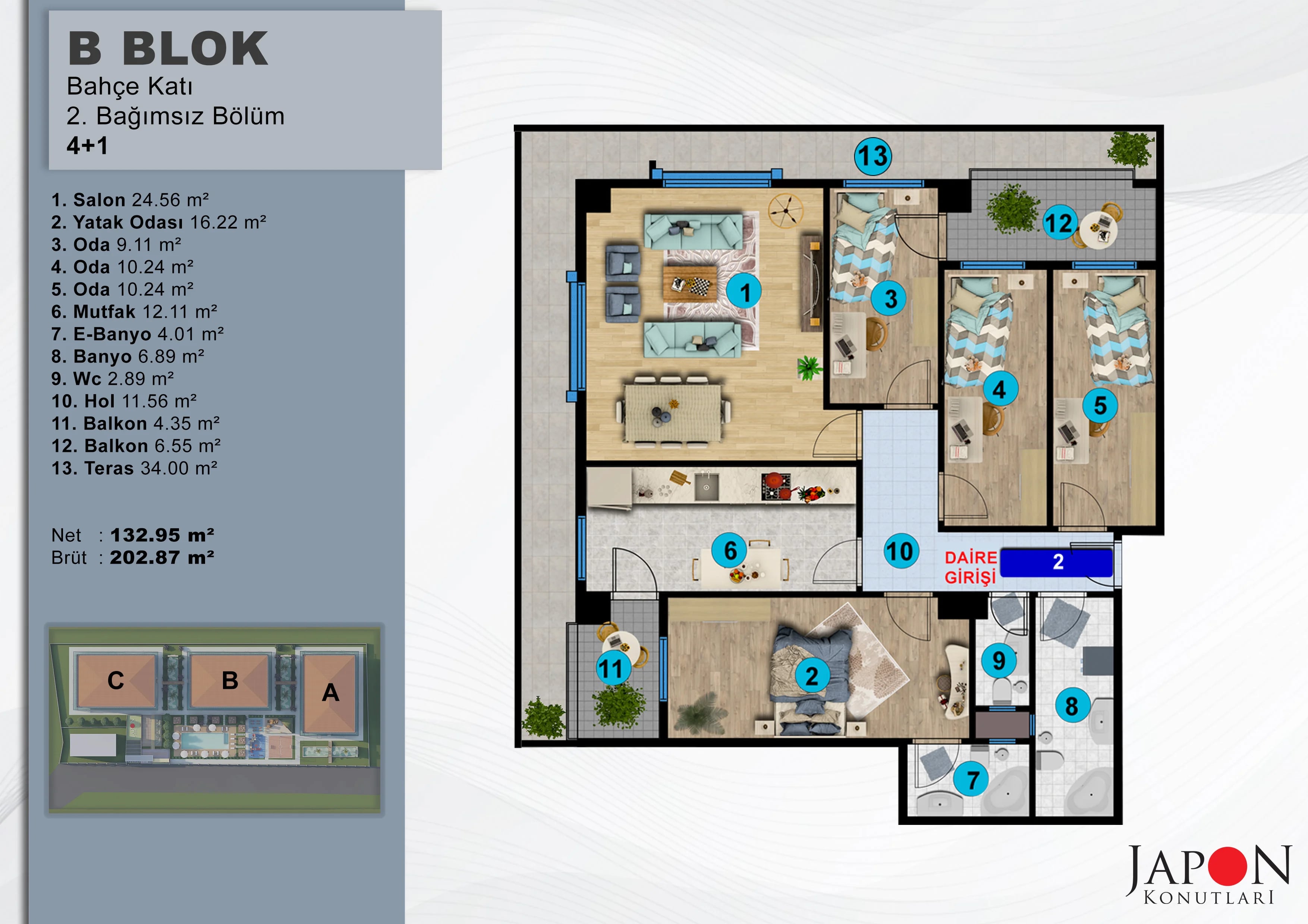 Sancaktepe 26 B Blok 2 No'lu 4+1 Daire – Daire Planı